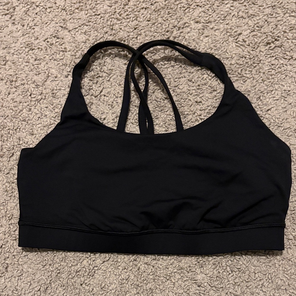 Lulu Black Strappy Sports Bra - Women Intimates & Sleepwear